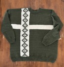 Grønn genser med hvitt mønster str. 3XL thumbnail