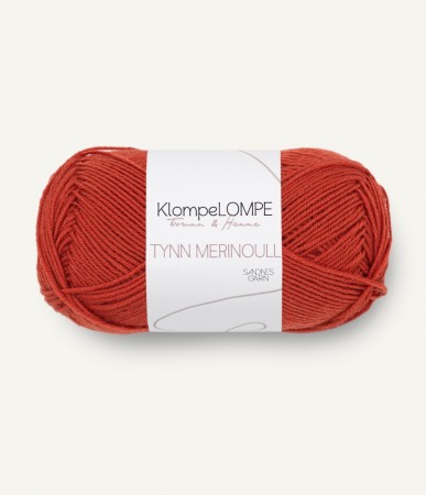 Tynn Merinoull KlompeLompe - 3837 Rød tegl