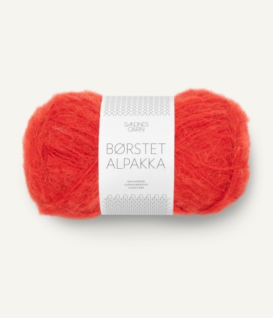 Børstet Alpakka 4018 Scarlet red